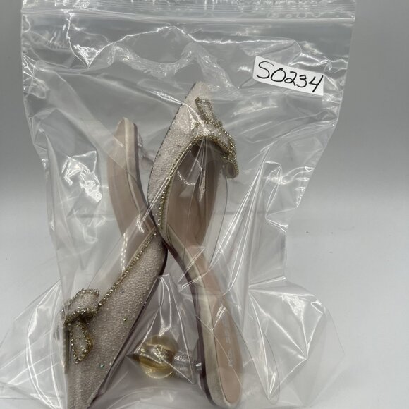 No.55 Shoes Womens 8.5 Crystal Butterfly Bow Pointed Toe Slingback Sphere Heels - Picture 16 of 16